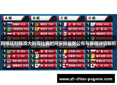 阿根廷对阵澳大利亚比赛时间安排最新公布与赛程详情解析