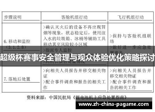 超级杯赛事安全管理与观众体验优化策略探讨